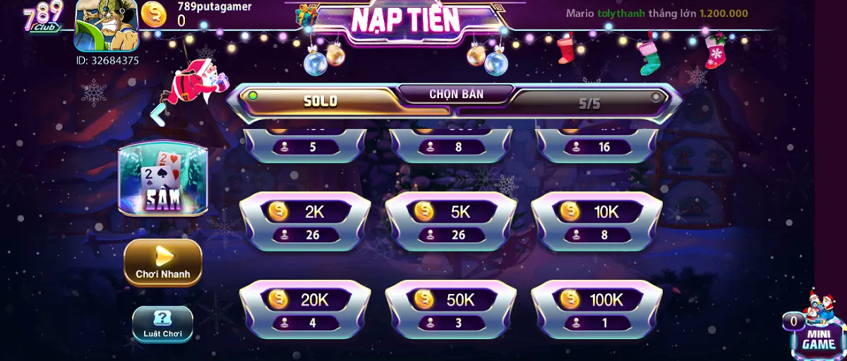 Sâm lốc online đổi thưởng tại 789club